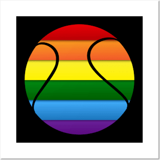 Tennis Gay Pride Lgbt Rainbow Flag Posters and Art